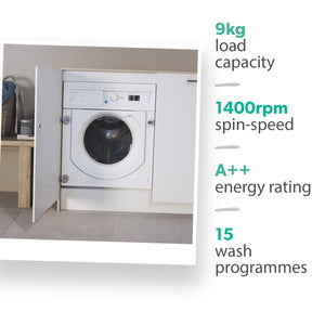 Indesit 9KG 1400 spin Built in Washing Machine |BIWMIL91485UK