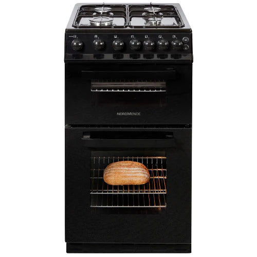 NordMende 50cm Freestanding Gas Cooker - Black | CTG52LPGBK