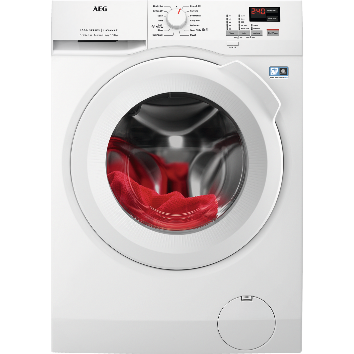 AEG 6000 ProSense 10kg 1400 Spin Washing Machine White 5 year warranty  | L6FBK141B