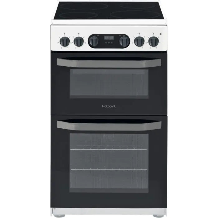 HOTPOINT ELECTRIC FREESTANDING DOUBLE COOKER: 50CM HD5V93CCW/UK - 859991586210