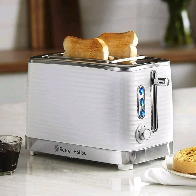 Russell Hobbs 24370 White Inspire High Gloss Plastic Twee Slice Broodrooster Russell Hobbs 24370 White Inspire High Gloss Plastic Twee Slice Broodrooster