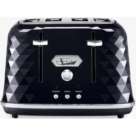 De Longhi Simbolo Black Toaster..CLEARANCE | CTJX4003.BK