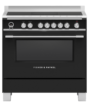 FISHER & PAYKEL 90CM 5 ZONE INDUCTION RANGE COOKER IN BLACK | OR90SCI6B1