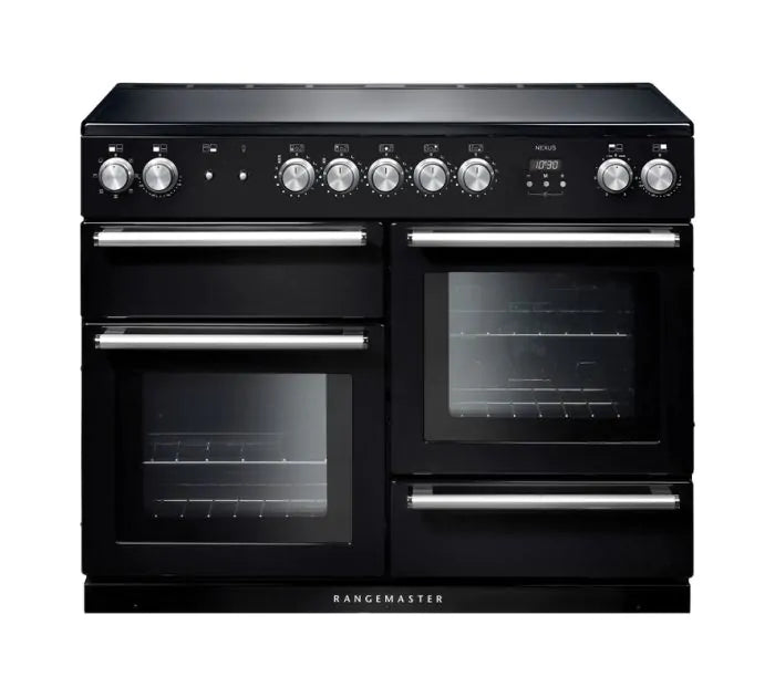 Rangemaster Nexus Electric Induction 110 Range Cooker Black Chrome | NEX110EIBL/C