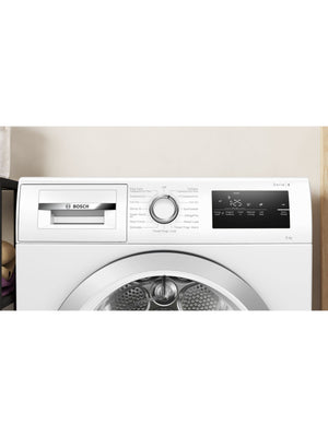 Bosch  Series 4  Freestanding Condenser Tumble Dryer, 8kg Load, White |WTN83203GB