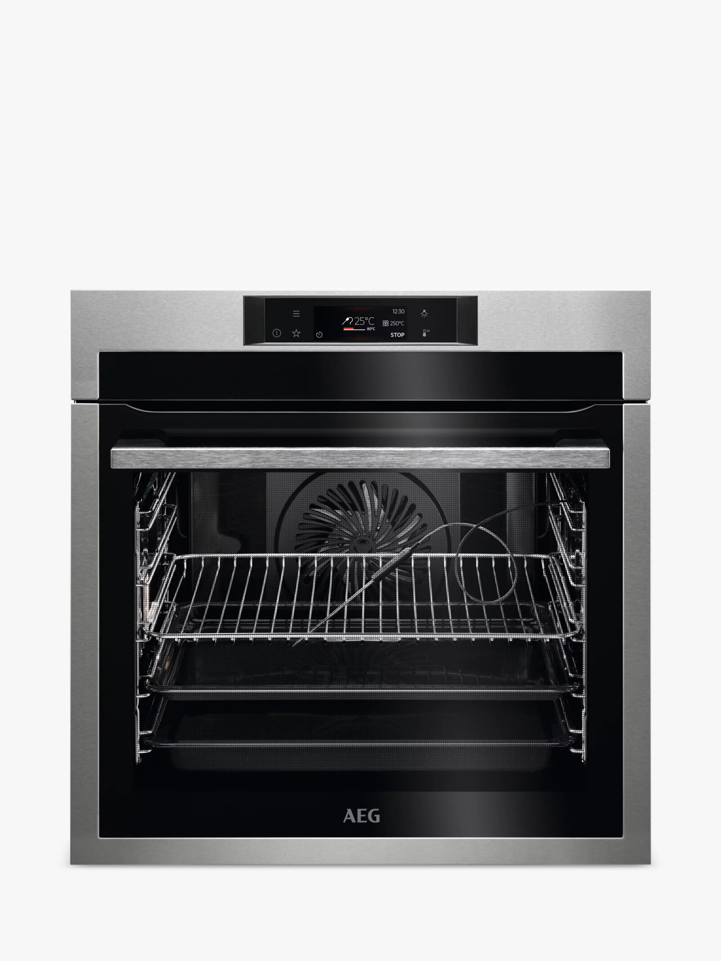 AEG  8000 Built-In Electric Self Cleaning Single Oven, Stainless Steel |BPE742380M