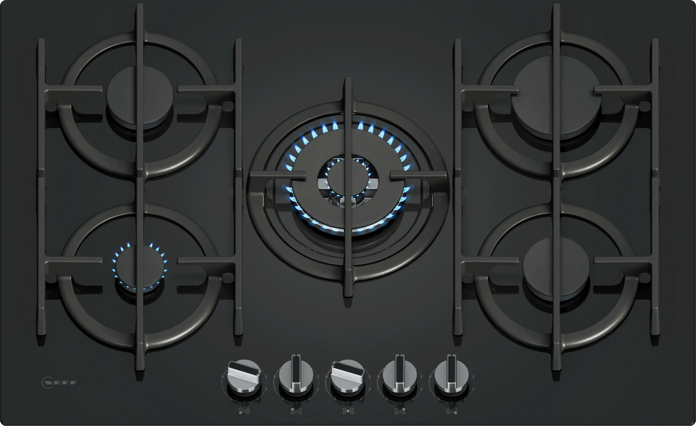 Neff N 70 Gas hob 75 cm Tempered Glass Black | T27PIQ4S0
