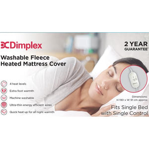 Dimplex Single Washable Fleece Heated Mattress Cover | DMC3001