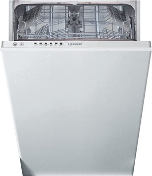 Indesit DSIE 2B10 dishwasher Fully built-in 10 place settings A+ - Dishwashers (Fully built-in, White, Slimline (45 cm), Black,White, Buttons,Touch, 1.3 m)