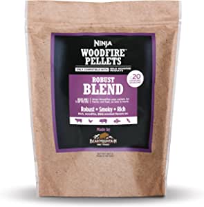 Ninja XSKOP2R Woodfire Pellets, Robust Blend 2-lb Bag, up to 20 Cooking Sessions, 100% Real Wood Pellets, Only Compatible with Ninja Woodfire Grills (OG700 Series), Robust Blend
