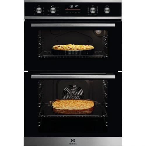 ELECTROLUX 42/61 LITRE BUILT IN EYE LEVEL DOUBLE OVEN - STAINLESS STEEL