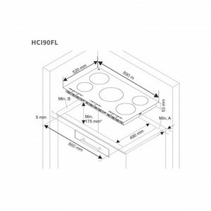 NordMende Induction Hob | 90CM | Black Glass | HCI902FL