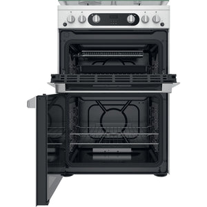 HOTPOINT GAS FREESTANDING DOUBLE COOKER: 60CM | HDM67G0C2CX/U