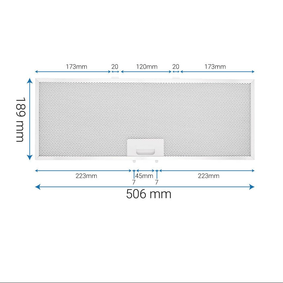 Luxair Metal Grease Filter 506mm x 189mm | MESHGRILL506X189