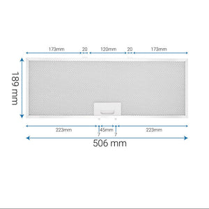 Luxair Metal Grease Filter 506mm x 189mm | MESHGRILL506X189
