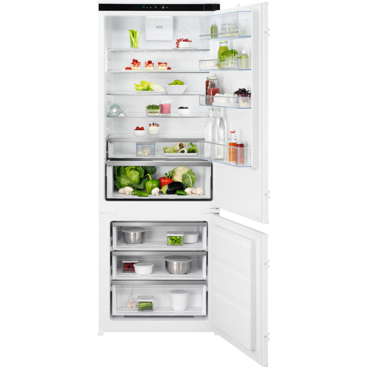 Aeg 7000 Integrated Fridge Freezer 70cm Wide...X DISPLAY | NSC7G751ES