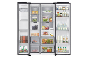 Samsung Black Stainless Steel American Style Fridge Freezer | RS70F64KEFEU