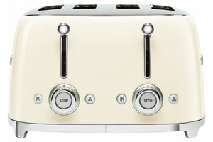 Smeg 50's Retro Style Aesthetic 4 Slice Toaster Cream | TSF03CRUK