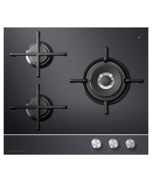 Fisher and Paykel Gas on Glass Hob, 60cm, LPG | CG603DLPGB1