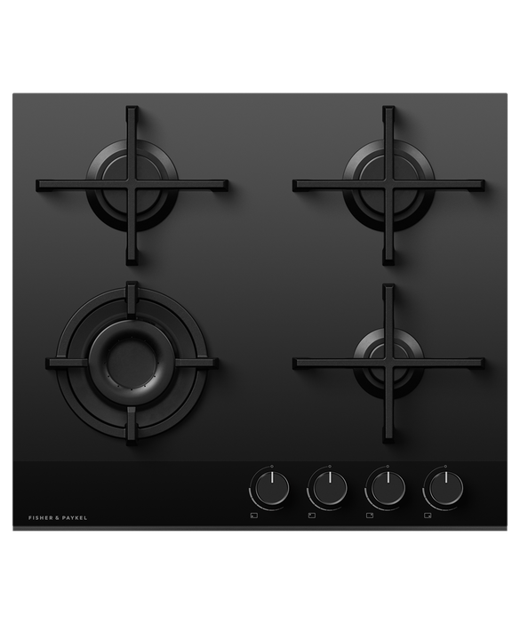 FISHER & PAYKEL CG604DLPGB4 Gas on Glass Cooktop, 60cm, LPG