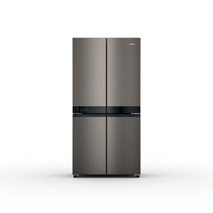 Hotpoint Fridge Freezer French Style 4 Door Black Stainless | HQ9U2BLGUK