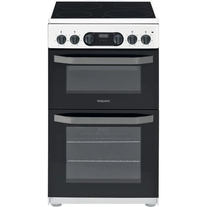 HOTPOINT ELECTRIC FREESTANDING DOUBLE COOKER: 50CM| HD5V93CCW/UK