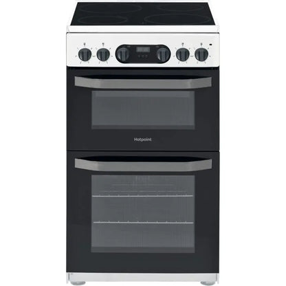 HOTPOINT ELECTRIC FREESTANDING DOUBLE COOKER: 50CM| HD5V93CCW/UK