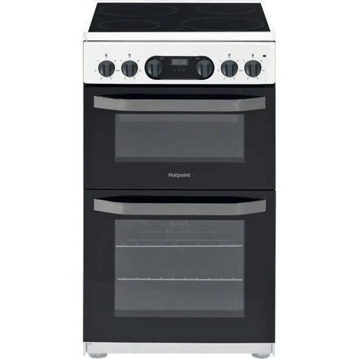 HOTPOINT ELECTRIC FREESTANDING DOUBLE COOKER: 50CM HD5V93CCW/UK - 859991586210