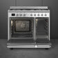 Smeg 90cm Range Cooker Dual Fuel Stainless Steel | CX92GM