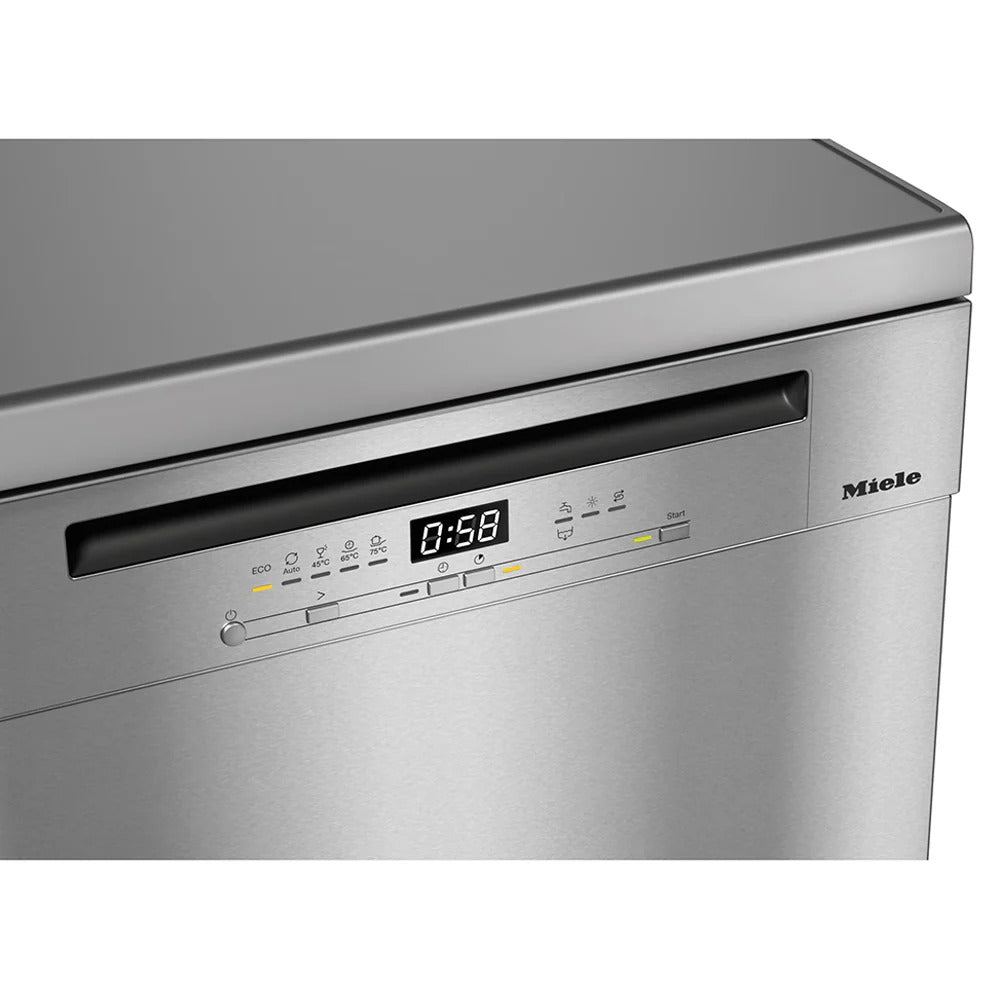 Miele Front Active Plus 60CM Freestanding Standard Dishwasher - Clean Steel | G5811SC S/S