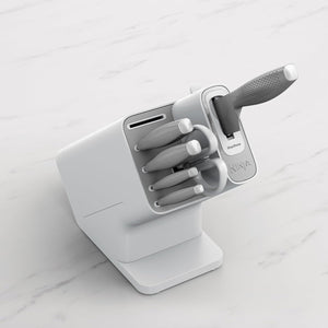 Ninja StaySharp 6-Piece Stainless Knife Set, White Block & Built-In Sharpener | K62006EUWH