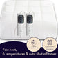 Dreamland Snowed In Organic Cotton Warming Mattress Protector with Dual Controllers - White | 16888