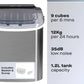 Daewoo Ice Cube Maker Machine 1.2 Litre Tank Self Clean Stainless Steel | 970029