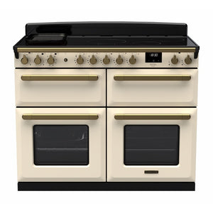 Rangemaster Estel Deluxe  110cm Electric Range, Pale Cream/Antique Brass | ESDLB110EIPPCR/AB1