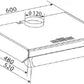 Cata 60cm Top + Back Vented Visor Cooker Hood  | UBVHRV60BK