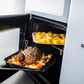 Rangemaster Estel Deluxe 110 Dual Fuel Range Cooker Gloss Black with Antique Brass Trim | ESDLB110DFPGBL/AB1