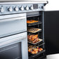 Rangemaster Estel Deluxe 110 Dual Fuel Range Cooker Gloss Black with Antique Brass Trim | ESDLB110DFPGBL/AB1