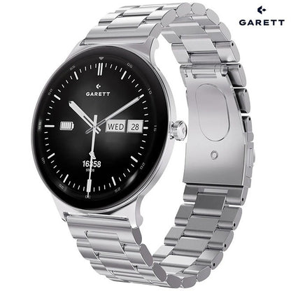 Garett Quantum Men's Smartwatch | QUANTUM SILVER STEEL