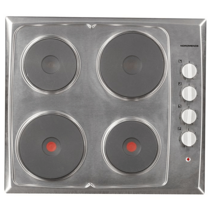Nordmende 60CM 4 Zones Solid Plate Electric Hob Stainless Steel | HE62IX
