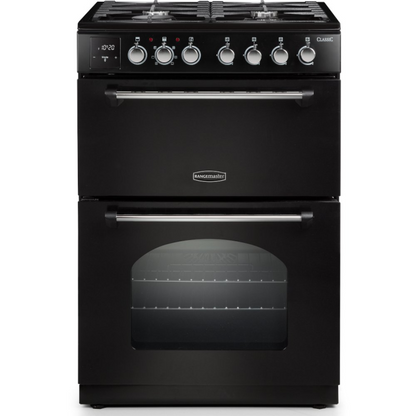 Rangemaster Classic 60cm Dual Fuel Cooker Black & Chrome | CLA60DFFBL/C