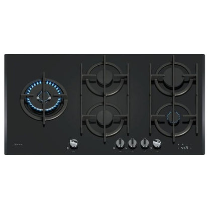 Neff N90  90cm, Gas Hob, Black Glass |  T29RHS4S0