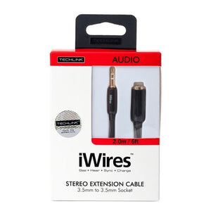 Techlink iWires 3.5mm Stereo Extension Cable M-F 2M / 6Ft | 710552