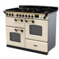 Rangemaster Classic Deluxe 110cm Dual Fuel Range Cooker (Standard) - Pale Cream with Antique Brass Trim | CLDLO110DFPPCR/AB1
