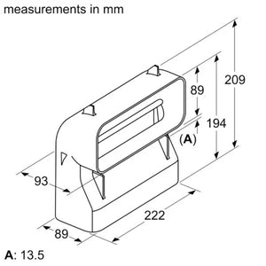 Neff Flat Duct 90 Degree Vertical S |  Z861SB4