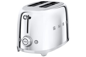 Smeg 50's Retro Style Aesthetic 2 Slice Toaster Stainless Steel  | TSF01SSUK