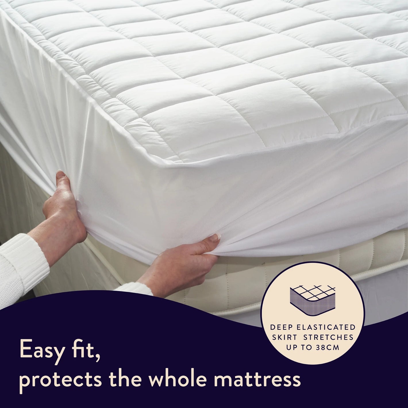 Dreamland Snowed In Organic Cotton Warming Mattress Protector with Dual Controllers - White | 16888
