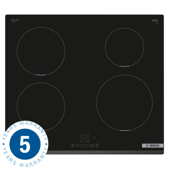 Bosch Series 4  60cm, 4-Zone Induction Hob, Black 5yr warranty |PIE631BB5E (Display)