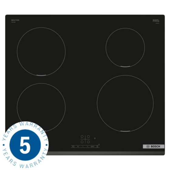 Bosch Serie 4 PIE631BB5E, 60cm, 4-Zone Induction Hob, Black