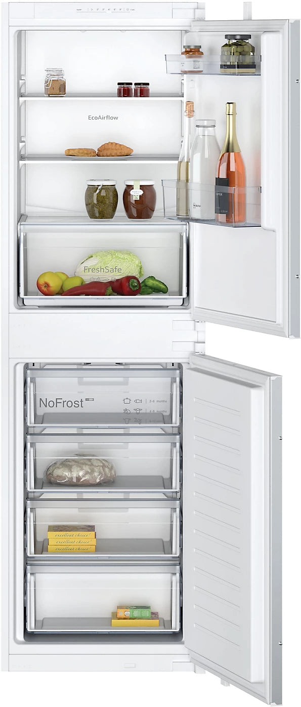 Neff N 30, built-in fridge-freezer with freezer at bottom, 177.2 x 54.1 cm, sliding hinge | KI7851SE0G