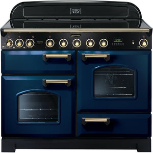 Rangemaster Classic Deluxe 110cm Electric Induction Range Cooker Regal Blue/Brass..X DISPLAY | CDL110EIRB/B